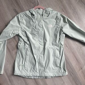The North Face Women's Mint Green Hooded Rain Jacket